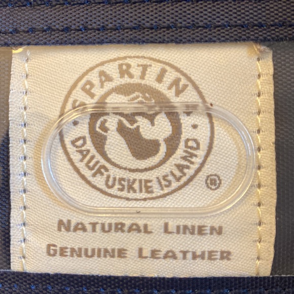 SPARTINA 449 Elfrida Navy Orange Paisley Linen Leather Wristlet - Picture 5 of 9